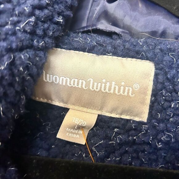 WOMAN wITHIN LADIES 18/20 BLUE WINTER COAT - Picture 5 of 8